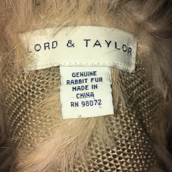 Lord and Taylor Rabbit Fur Poncho - Picture 4 of 8
